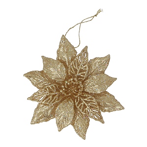 Gisela Graham Gold Glitter Flower Tree Decoration