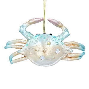 Gisela Graham Blue & Gold Resin Crab Tree Decoration