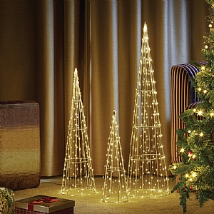 Three Kings Set of 3 Warm White 640 LED TreeCone Trio