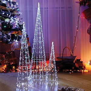 Three Kings Set of 3 Cool White 640 LED TreeCone Trio
