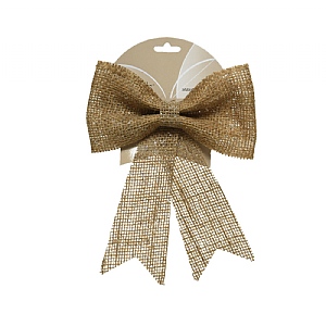Decoris Gold Glitter Bow 24cm