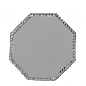 Decoris Silver Octagon Glass Plate 10cm