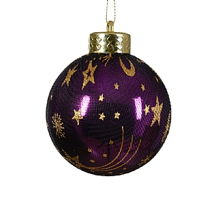 Decoris Violet Starry Bauble 8cm