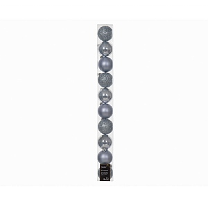 Decoris Hazy Blue Tube of 10 Shatterproof Baubles