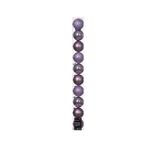 Decoris Lilac Tube of 10 Shatterproof Baubles