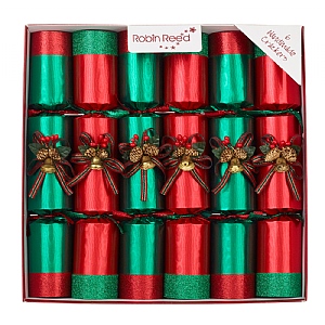 Robin Reed 12" Ring 'O' Bells Red & Green Christmas Crackers - Pack of 6