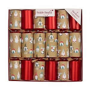 Robin Reed 12" Festive Gnomes Christmas Crackers - Pack of 6