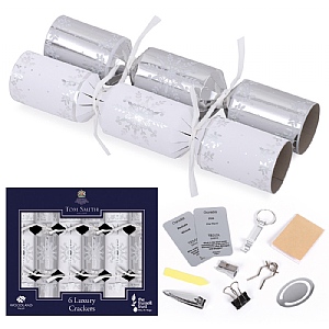 Tom Smith Box of 6 8" Silver Luxury Tree Crackers (FSC)