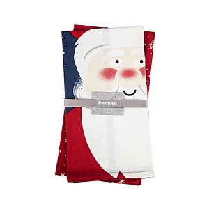 Premier 45x65cm Santa Tea Towels Set of 2