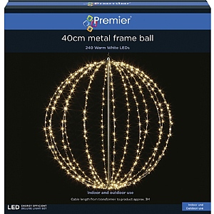 Premier Small Warm White & Black LED Sphere
