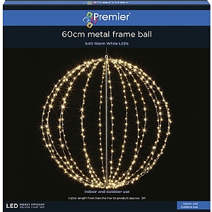 Premier Large Warm White & Black LED Sphere