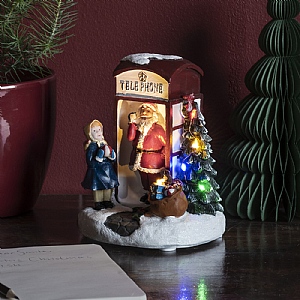 Konstsmide Telephone Box with Santa