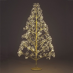 Snowtime 1.2m Gold Micro Dot Tree With 1000 Warm White LEDs