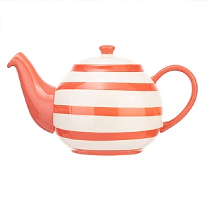 Siip Wide Stripe 6 Cup Teapot - Red