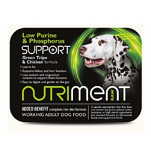 Nutriment Raw Low Purine & Phosphorus Support Green Tripe & Chicken Frozen Dog Food 500g