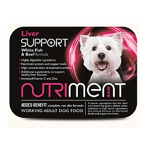 Nutriment Raw Liver Support White Fish & Beef Frozen Dog Food 500g