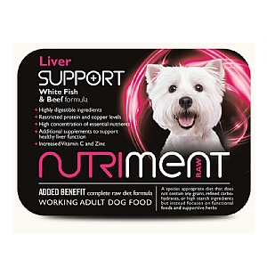 Nutriment Raw Liver Support White Fish & Beef Frozen Dog Food - Adult (500g)