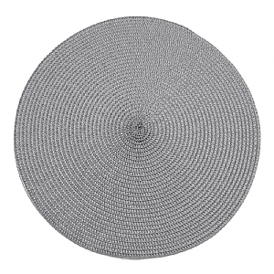 35cm Circular Ribbed Placemat - Soft Grey