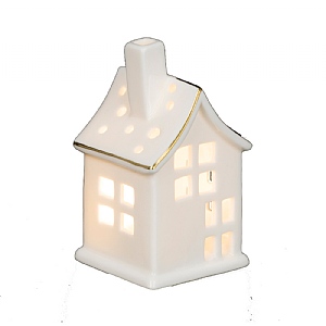 Battery Operated Porcelain Led House 11cm