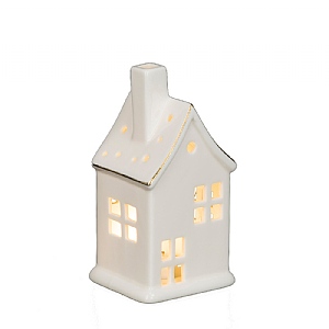 Battery Operated Porcelain Led House 14cm
