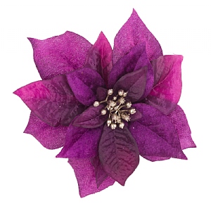 Satin Poinsettia Clip 17cm