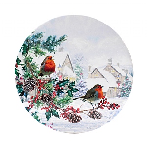 Christmas Robins 16cm Trivet
