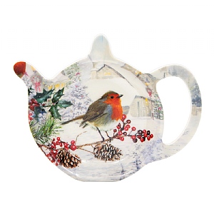 Christmas Robins Teabag Tidy