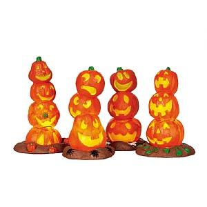 Lemax Light Up Pumpkin Stack (Set of 4)