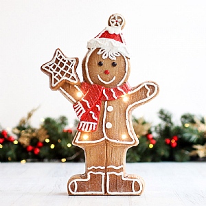 LED 39cm Magnesia Gingerbread Boy With A Star