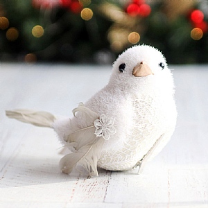 14cm White Bird Clip