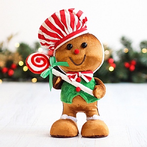 26cm Santa Gingerbread Boy With Lollipop
