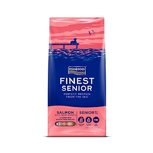 Fish4Dogs Finest Salmon with Sweet Potato Small Kibble Dry Dog Food - Senior (6kg)