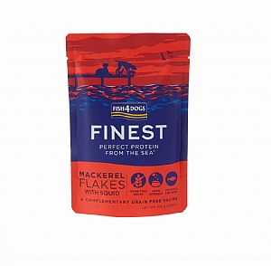 Fish4Dogs Finest Mackerel Flakes with Squid Pouch Wet Dog Food (100g)