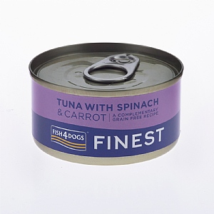 Fish4Dogs Finest Tuna with Spinach & Carrot Wet Dog Food (85g)