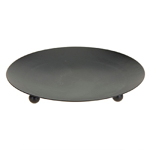 Black Metal Candle Plate 8.5cm