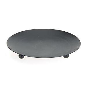 Black Metal Candle Plate 12cm