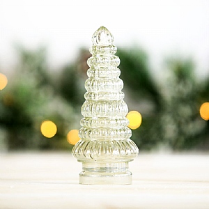 Luster Glass Fir Tree (17cm) - Green