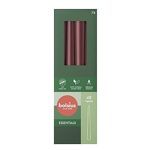 Bolsius 24cm Velvet Red Tapered Candles (Pack of 4)