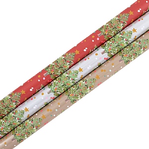 Festive Tree 4m Wrapping Paper (Assorted Designs)