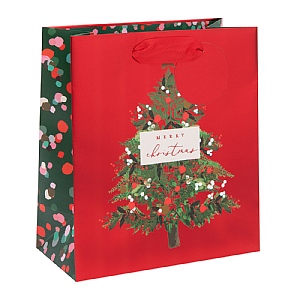 Red Festive Tree Medium Gift Bag