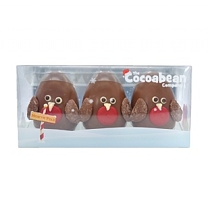 Cocoa Bean Trio of Chocolate Robins 180g