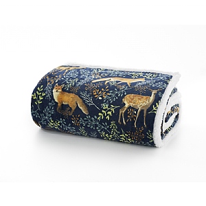 Deyongs Fox & Deer Throw Navy - 140x 180cm