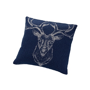 Stag Cushion Ink Blue & Grey 45 x 45cm