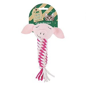Rosewood Pig In Blanket Rope Cat Toy