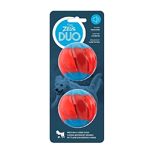 Zeus Duo Ball Dog Toy Squeaker (Large) Pack of 2