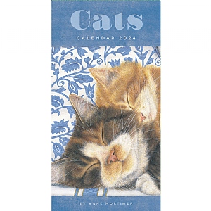 Cats By Anne Mortimer Slim 2024 Diary