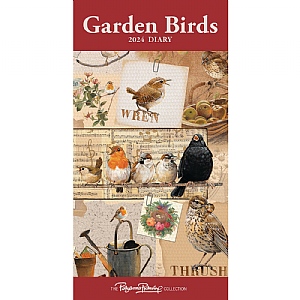 Garden Birds Pollyanna Slim 2024 Diary