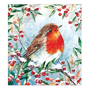 Woodmansterne Robin Redbreast & Berries Charity Christmas Cards