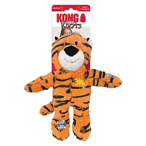 KONG Wild Knots Tiger Soft Dog Toy - Medium/Large