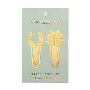 Designworks Ink Brass Page Tabs - Lucky Charms